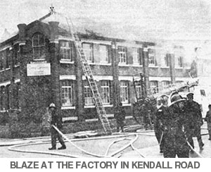 Blaze at the Rose factory in Kendall Road Blaze at the Rose factory in Kendall Road