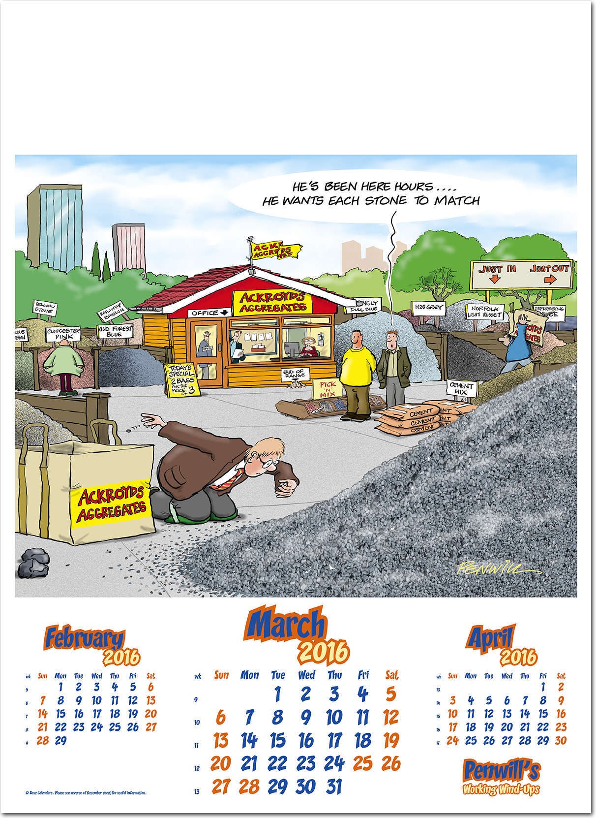 Penwill’s Working Wind-Ups 2016 - Rose Calendars