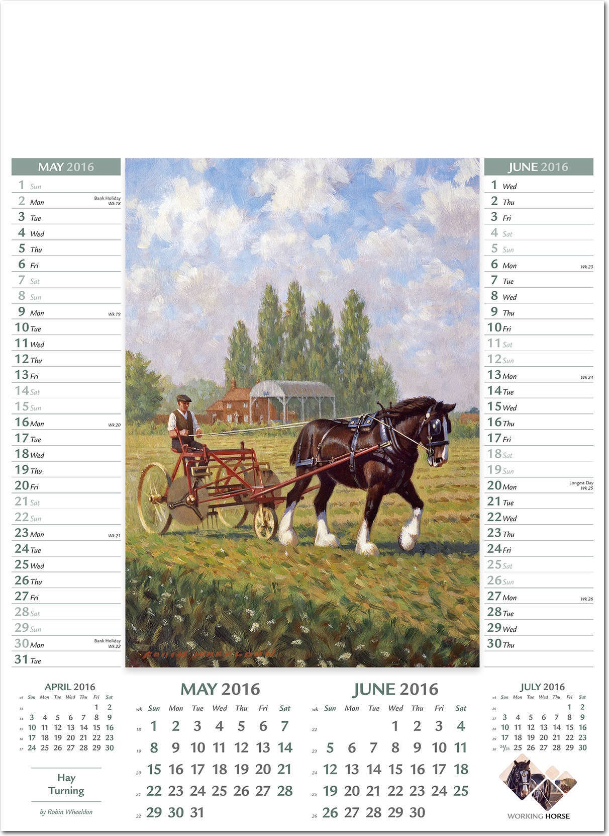 The Working Horse Calendar 2016 Rose Calendars