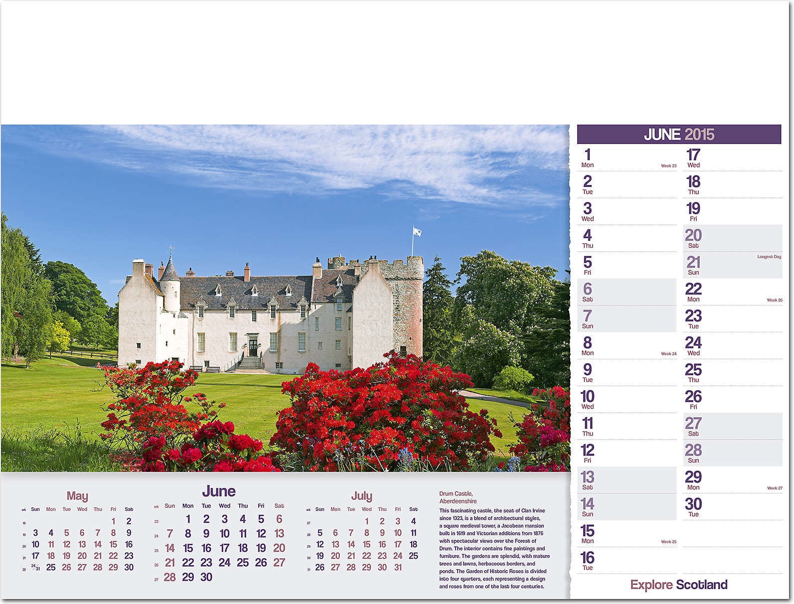 Explore Scotland Calendar 2016 Rose Calendars